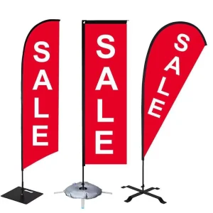 Outdoor Advertising Banner Stands Custom Logo Digital Printed Polyester Aluminium Fiberglass Pole Teardrop Bow Flex Flying Flag