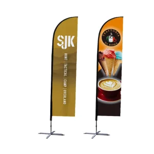 Outdoor Advertising Banner Stands Printed Custom logo Feather Teardrop Banner Sublimation Beach Flags Shopping Flag for logo