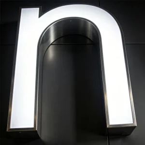 Outdoor Advertising Direction Signage Waterproof Stainless Steel Light Logo Letter LED Illuminated Sign