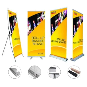 Outdoor Advertising Double-Sided PVC Printed Vinyl Roll Up Banners Horizontal Moving Banner Stand