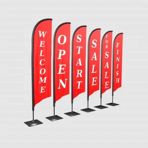 Outdoor Advertising Feathered Flagpole Water-filled Knife Flag Customizable 5m 7m Eco-Friendly Digital Printing Custom Flag