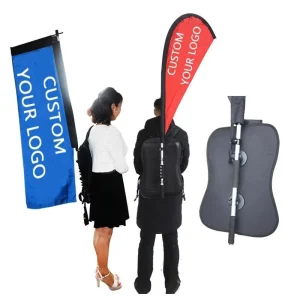 Outdoor Advertising Flagpole Backpack Flag with Digital Printing Polyester Material Scrolling Style Display Use