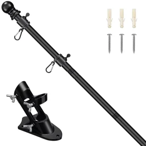 Outdoor Advertising Flagpole Wall Hanging Angle 5ft 6ft Retractable With Base Set