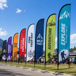 Outdoor Advertising Flying Beach Feather Flag Banner Custom Beach Flag Kit With Printing For Promotion Activities