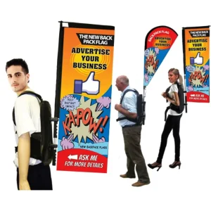Outdoor Advertising Mobile Billboard Backpack Flags Moving Feather Teardrop Rectangle Flags