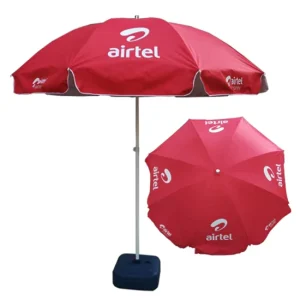 Outdoor Advertising Parasol Straight Umbrella for Adults Manual Control for Beach Patio Sun and Rain Coverage