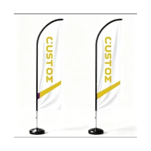 Outdoor Advertising Pennant Blade Flag with Fiberglass Flagpole and Replaceable Printed Graphic for Shopping Center Promotion