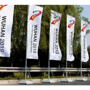 Outdoor Advertising Plastic Base Polyester Nobori Flag Pole Flag Nobori Flag Stand