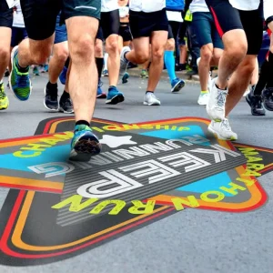 Outdoor Anti Slip Floor Walkable Decals Non slip Custom Sticker for Marathon and 5K Running Event
