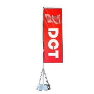 Outdoor Banner Advertising Display Water Injection 5M 7M Telescopic Giant Waterbase Flagpole Rectangle Square Flag