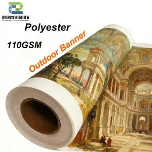 Outdoor Banner Inkjet Polyester Canvas Roll Advertising Materials 110gsm Printed Canvas Stretched Canvas for Printing Inkjet