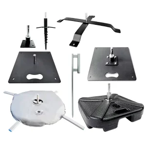 Outdoor Beach Waterdrop Flag Pole Square Base Black Advertising Feather Knife Flag Flagpole Accessories Stand