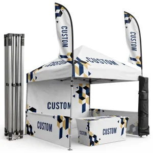 Outdoor Canopy Custom 3x3m Popup Canopy Tent 600D Oxford Fabric Aluminium Frame Full Half Side Wall Promotional Tent Set