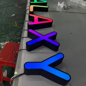 Outdoor Colorful Letter Stainless Steel Letter Shell LED 12V Waterproof Light Strip Acrylic Material Shop RGB Signage