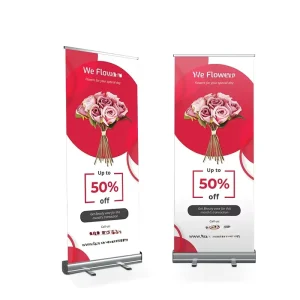 Outdoor Custom Image Roll up Banner 100*200cm Wide Aluminium Base Retractable Advertising Roll up Display