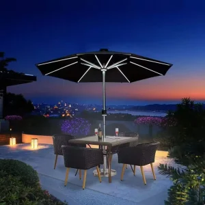 Outdoor Custom LED Light Advertising Beach Patio Sun Umbrella Parasol Solar Umbrella