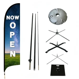 Outdoor Custom Printing Promotion Feather Flag Pennant Fiberglass Beach Flagpole