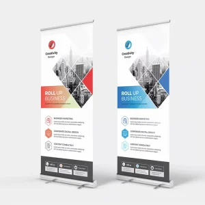 Outdoor Custom Pull up Banner 31.5″x 79″ Aluminum Roll up Banner Stand Display Size 80*200cm