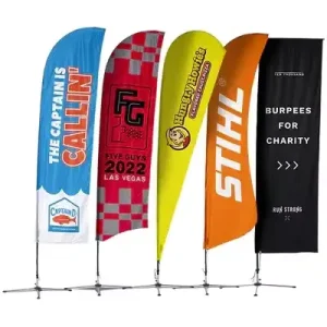 Outdoor Customized Logo Printed Advertising Banner Teardrop Flag Beach Flag Feather Flag