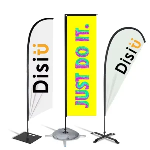 Outdoor Display Event Advertising Water Tank Beach Flying Flag Banner With Water Base