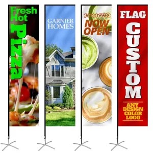 Outdoor Double Advertising Custom Flags Feather Beach Flag
