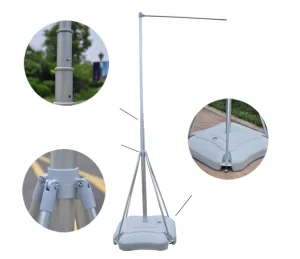 Outdoor Durable 5m Aluminum Flexible Aluminum Giant Flag Pole for Water Injection Flag J Flag