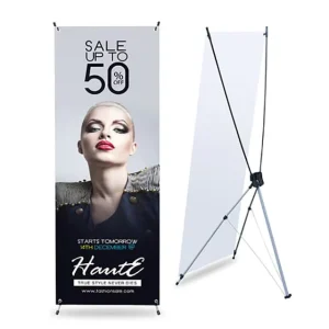 Outdoor Durable Advertising Custom Frame Size 60*160 cm 80 * 180 cm X Banner Stand