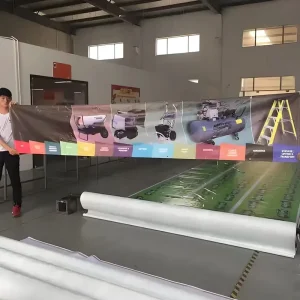 Outdoor Eco Friendly Waterproof Vinyl Banner with Digital Printing Hanging Style Custom Size CMYK 4 Color for Advertising