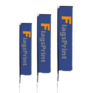 Outdoor Event Advertising Single Double Sided Printing Aluminium Flagpole L Banner Custom Rectangle Beach Flag