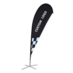 Outdoor Event Teardrop Rectangle Flying Banner Base Pole Kit Double-Sided Logo Print Custom Advertising Beach Feather Flag