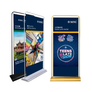 Outdoor Exhibition Display Promotional 60*160 Plastic Windproof Wide Base Door Shape Frame Banner Stand for Promotion
