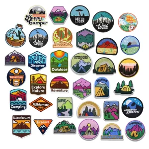 Outdoor Exploration Camping Adventure Scenery Series Iron on Embroidery Armband Patch Badge for Backpack