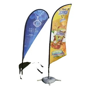 Outdoor Fiberglass Flagpole for Beach Flags Digital Print Promotion Stand With Flying Flags
