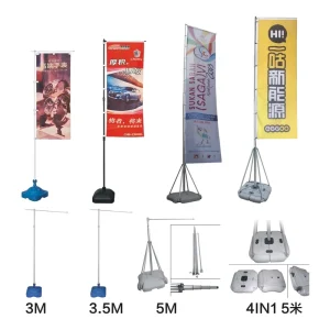 Outdoor Flag Banner Stand Giant Flag Banner Flagpole Telescopic Aluminum Advertising Outdoor