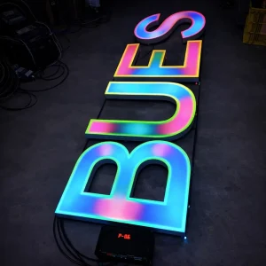 Outdoor IP67 Programmable RGB Pixel Channel Letters Lighted Sign WiFi App Remote Control Bright 3D Logo Letters