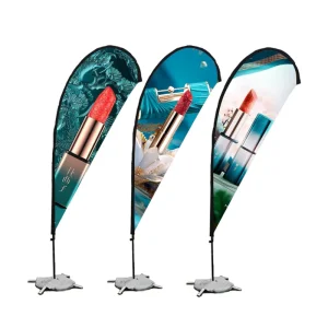Outdoor Indoor Walking Advertising Feather Teardrop Beach Bow Block Flag Banner for Business