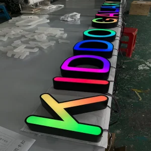 Outdoor Iridescent Letter Stainless Steel Letter Shell 12V Waterproof LED Strip Acrylic Material Dedicated Signage for Hotels