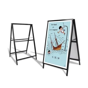 Outdoor Iron Advertising Metal A Frame Sign Stand Holder
