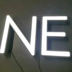 Outdoor LED Acrylic Advertising Real Estate Sign Post Resin Light Letters with Brushed Stainless Steel