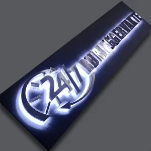 Outdoor LED Backlit Channel Letter Board Stainless Steel Metal Shop Name Illuminated Sign Board Designs for Hotel
