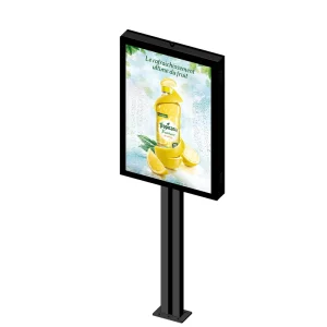 Outdoor LED Display Light Box Double Sided Lamp Post Aluminum Profile P4 LED Mupi