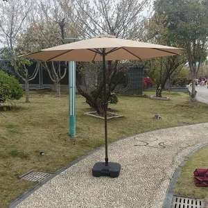 Outdoor Large Sun Umbrella Iron Pole Folding Polyester Courtyard Balcony Table Chair Shade Advertising Stalls