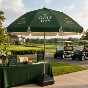 Outdoor Parasol Branded Print Leisure & Resort Advertising Umbrella for Custom Logo OEM
