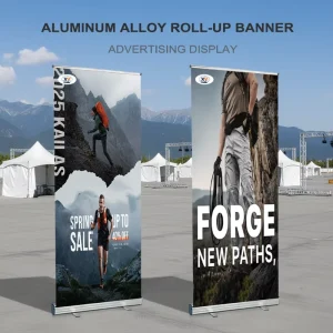 Outdoor Plastic Steel Pull-up Banner Stand Display Vertical Advertising Equipment