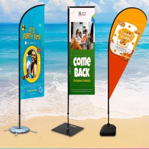 Outdoor Polyester Flying Style Water Injection Flagpole Beach Flag Water Drop Flag Cross Border Trade Windproof Feather Event