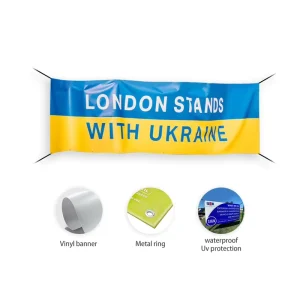 Outdoor Portable Vinyl Banner Large Format Custom Size Roll Packaging 3.2m CMYK 4 Color Printing Hanging Style