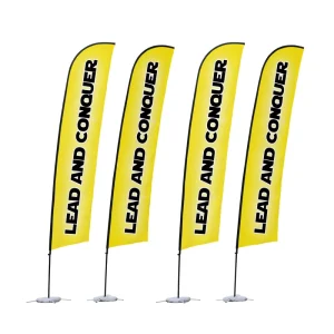Outdoor Printed Full Curve Top Advertising Banner Swooper Flutter Flag Windless Promotional Business Feather Beach Flag