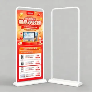 Outdoor Promotion Trade Show Poster Sign Door Stand with Metal Frame Multi Sized PP/PVC/Fabric Custom Logo