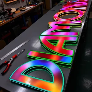Outdoor RGB LED Letter Sign Custom 3D Acrylic Frontlit IP65 Waterproof Advertising Channel Letters for Storefront Signs