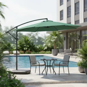 Outdoor Rain Proof Sunshade Advertising Umbrella Patio Large Garden Balcony Parasol Commercial Manual Operation Alloy Frame